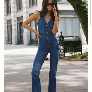 anthropologie pilcro denim jumpsuit